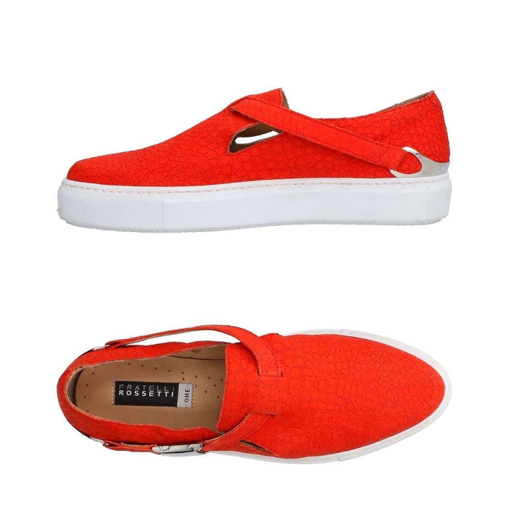 Fratello Rosetti red leather slip on shoes, Italian designer